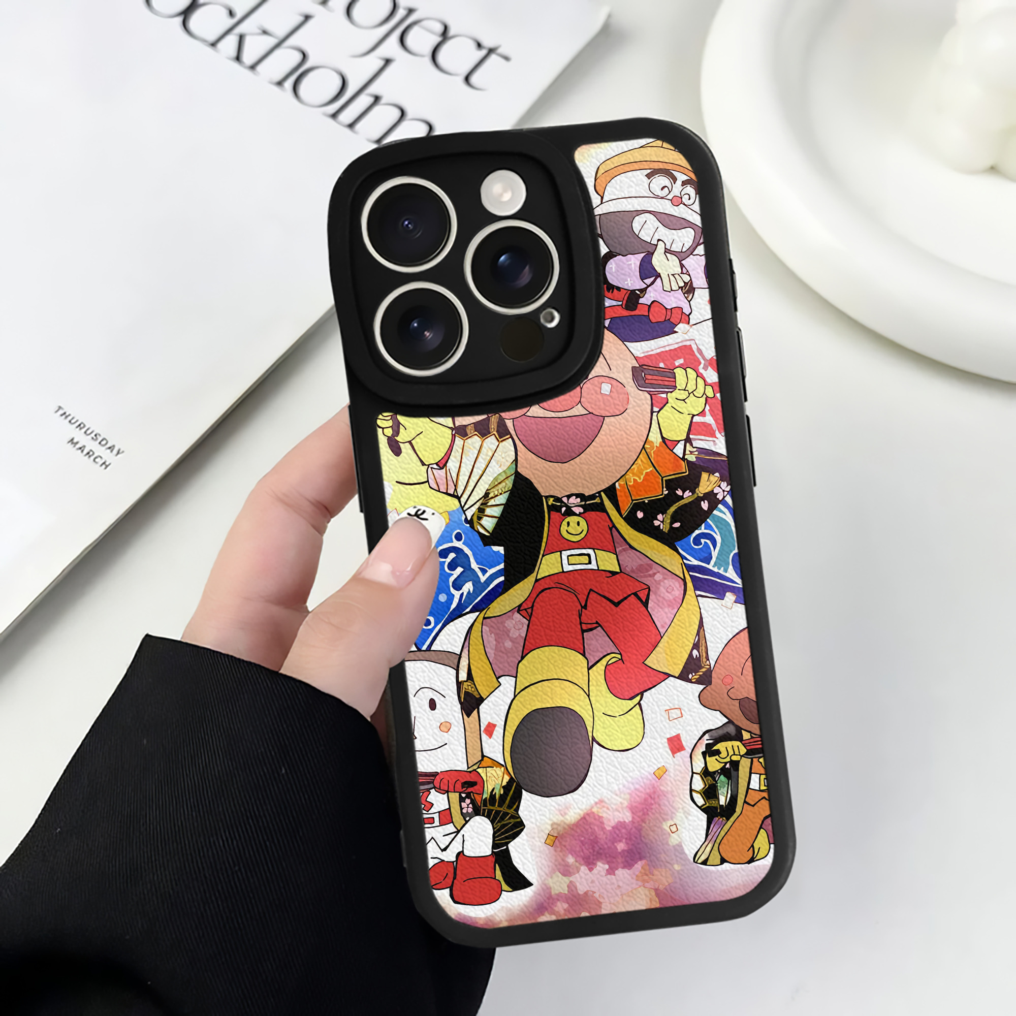 （画像用） アンパンマン Anpanman 【iPhone 16シリーズ対応】シリコンスマホケース（レザー調） 材質：シリコン